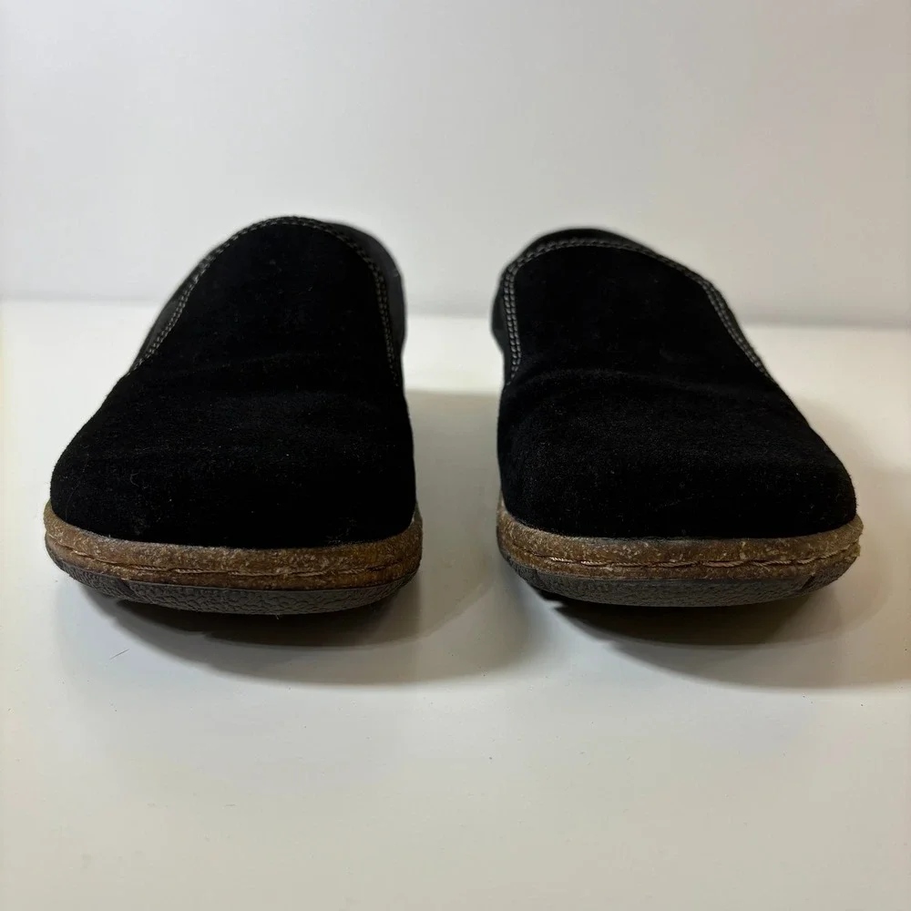 Earth Origins Womens Essential Erica Shoes 8 Black Suede Slip On Loafers Comfort